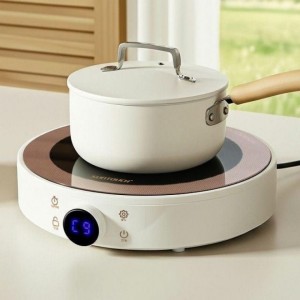 쿠키 원형인덕션레인지 업소용 전기렌지 1구 소형 화이트 1인용 캠핑