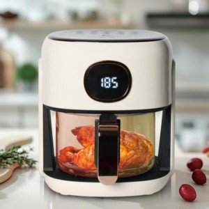 대용량 글라스 투명 내열 유리 바스켓 에어프라이어 4L