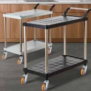 플라스틱 PP 2단 특대 와인바퀴 식당카트 운반구 서빙