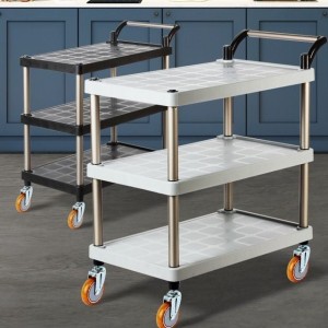 플라스틱 3단 PP 서빙카트 대형 운반 식당 이동